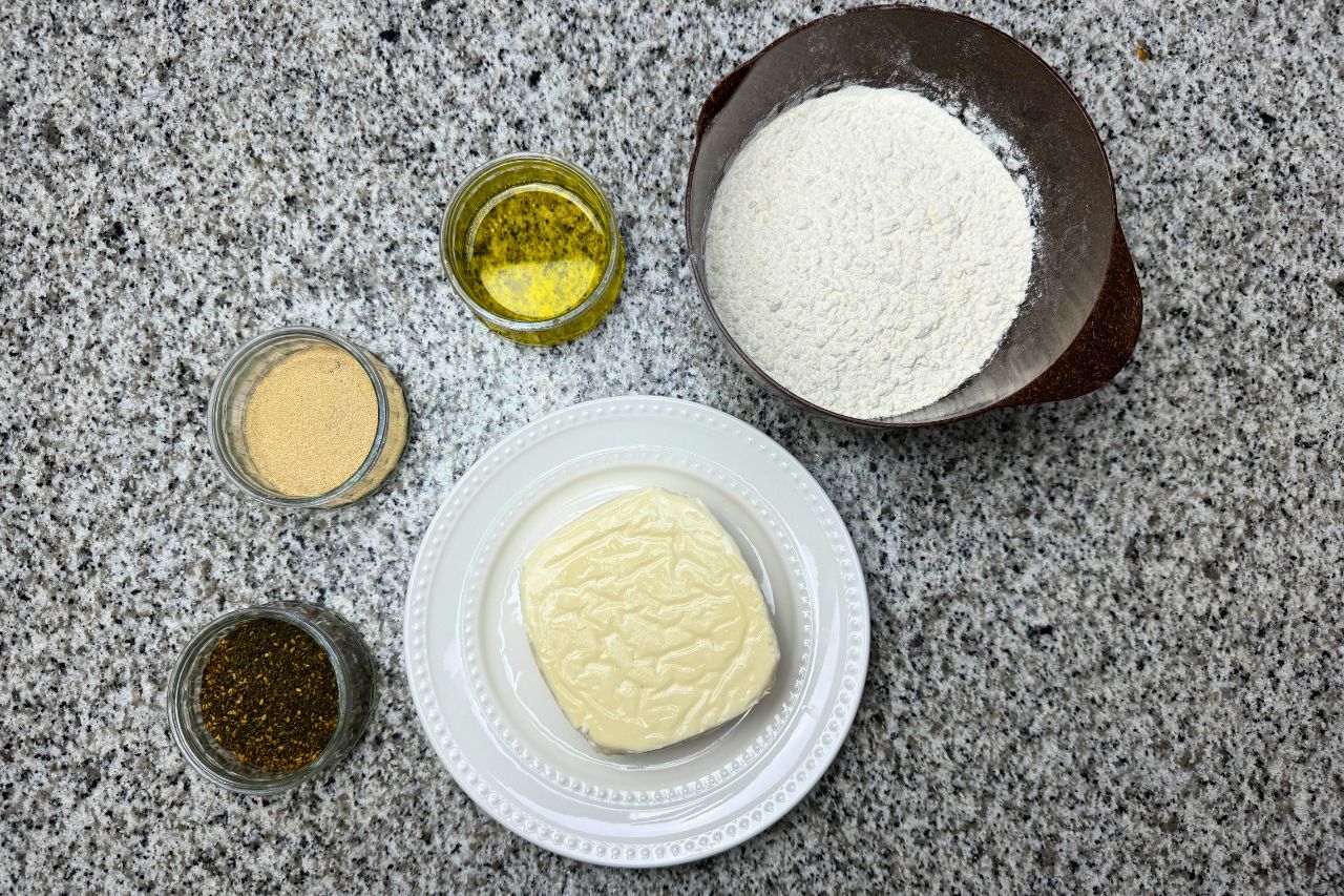 Cheese manakeesh prep