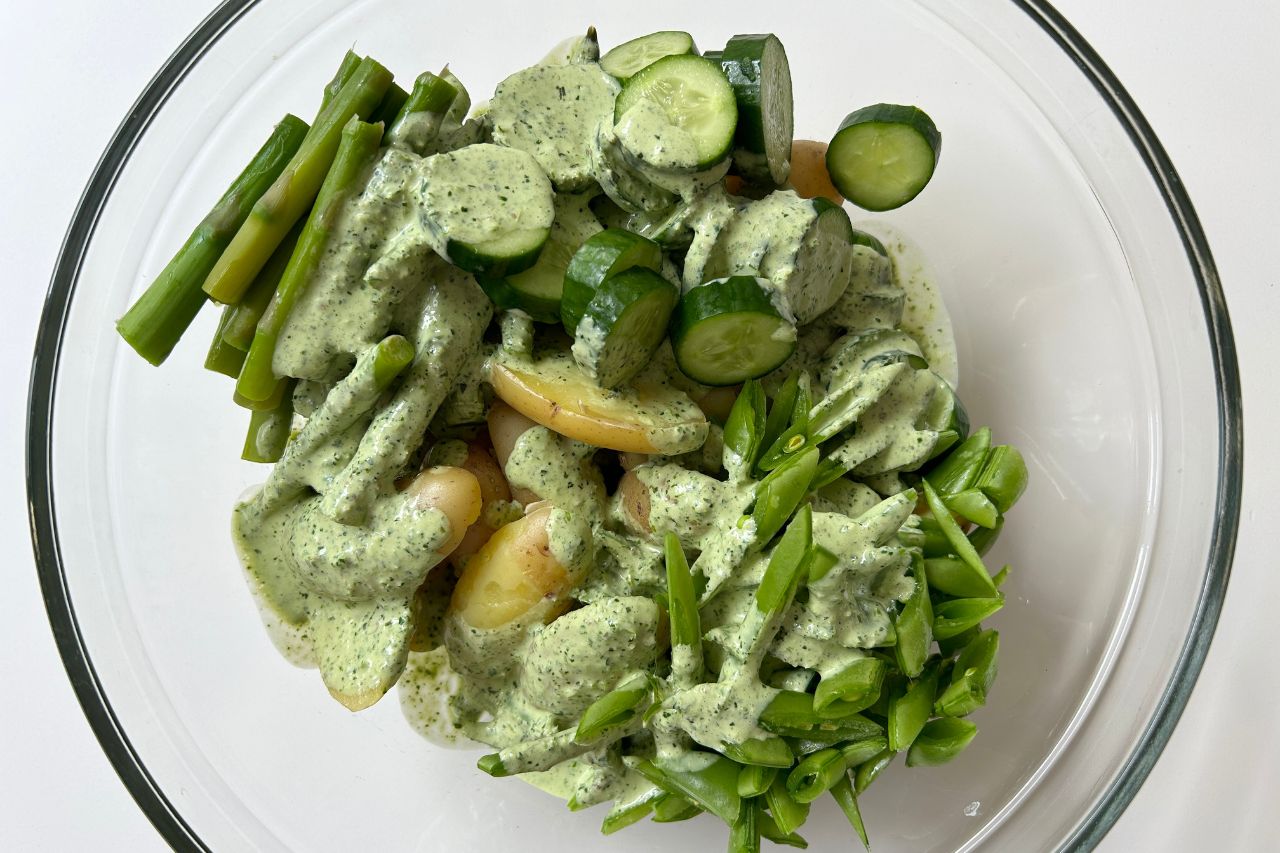 Green Goddess Potato Salad in a bowl