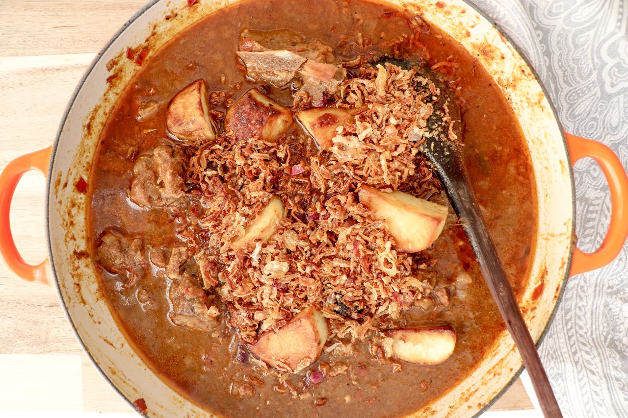 Lamb biryani in a pot