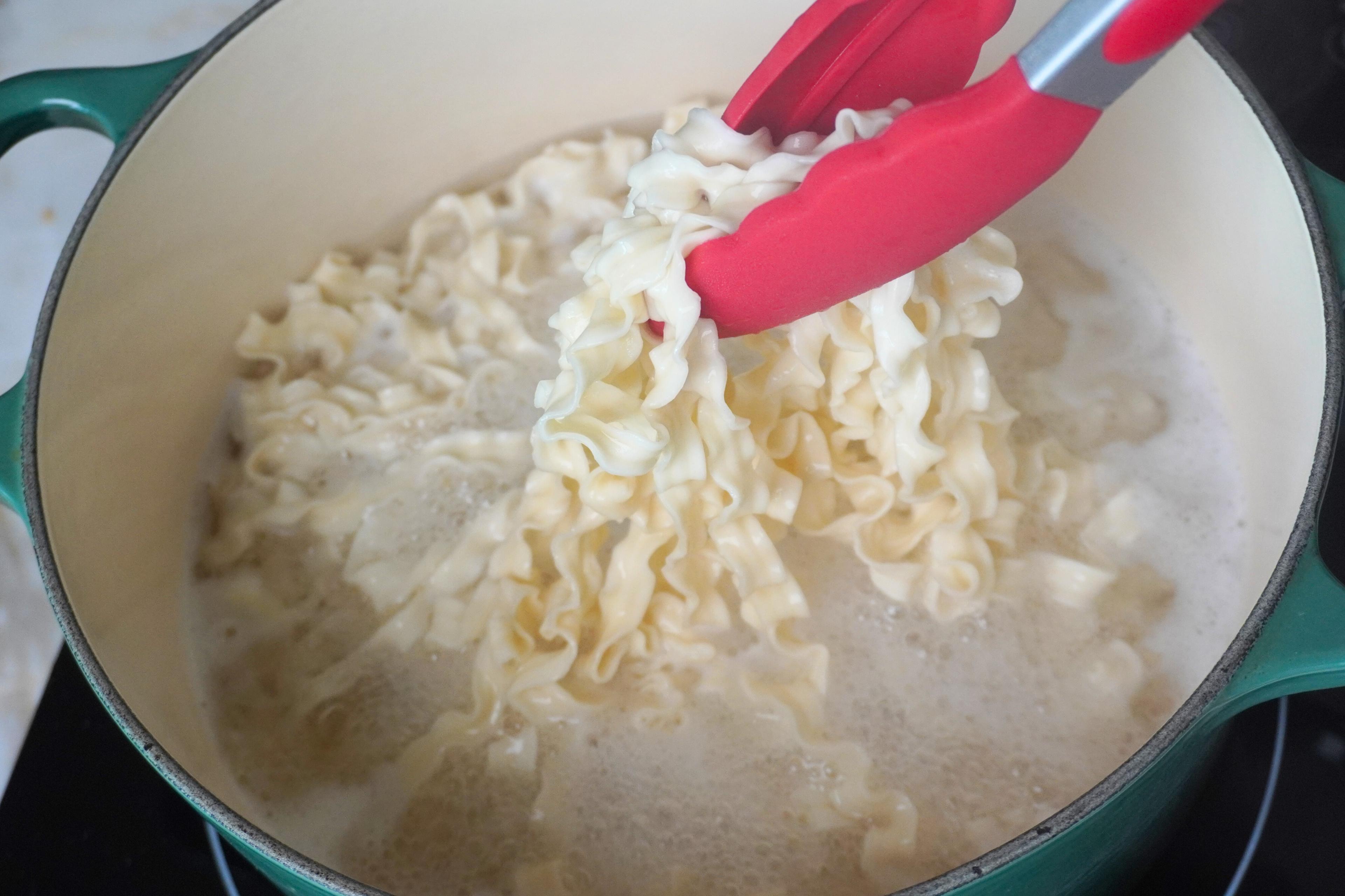 Noodles cooking